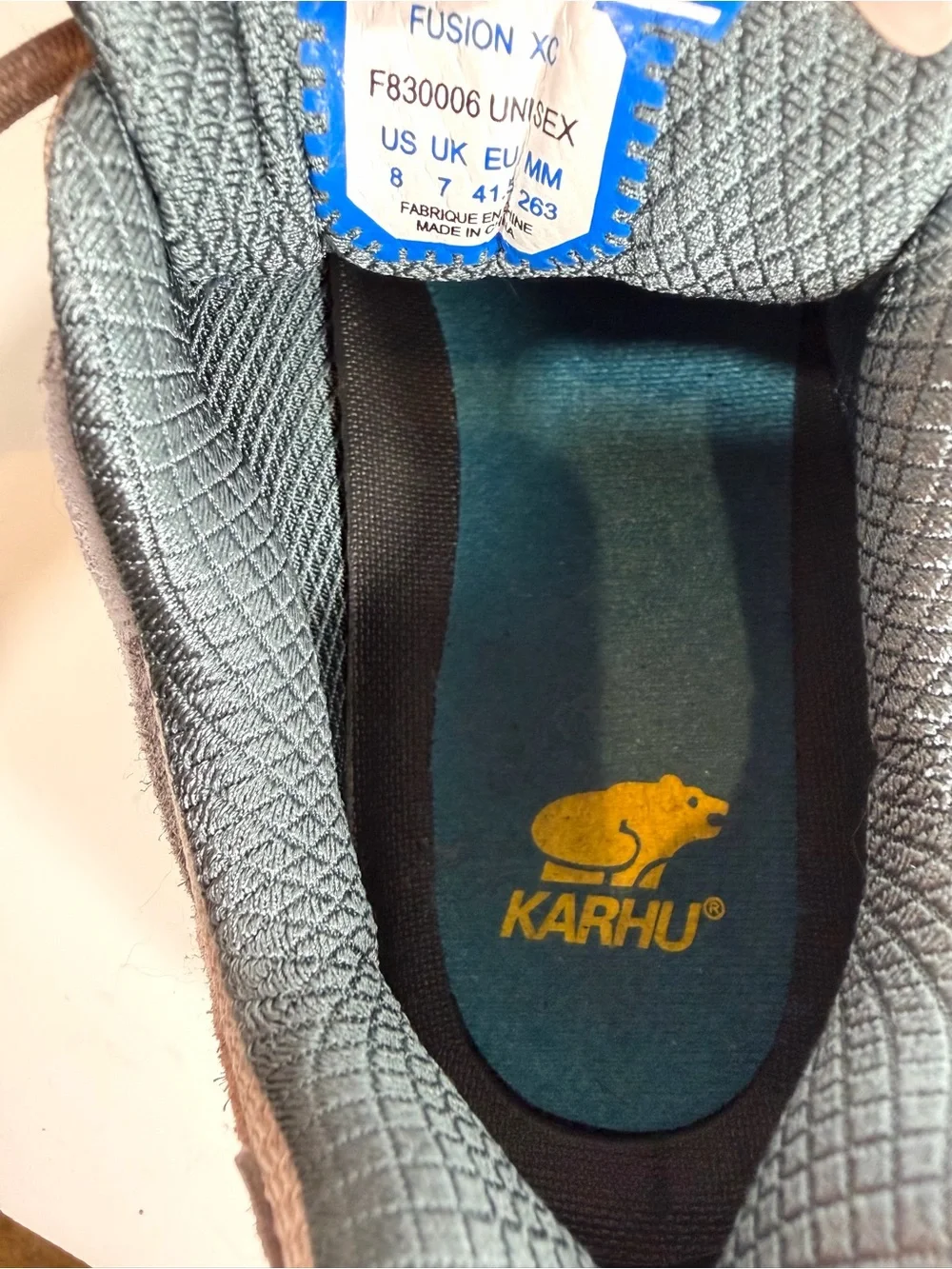 Karhu Fusion XC Unisex Outdoor Trail Sneakers | Gray Blue | US 8 / EU 41.5